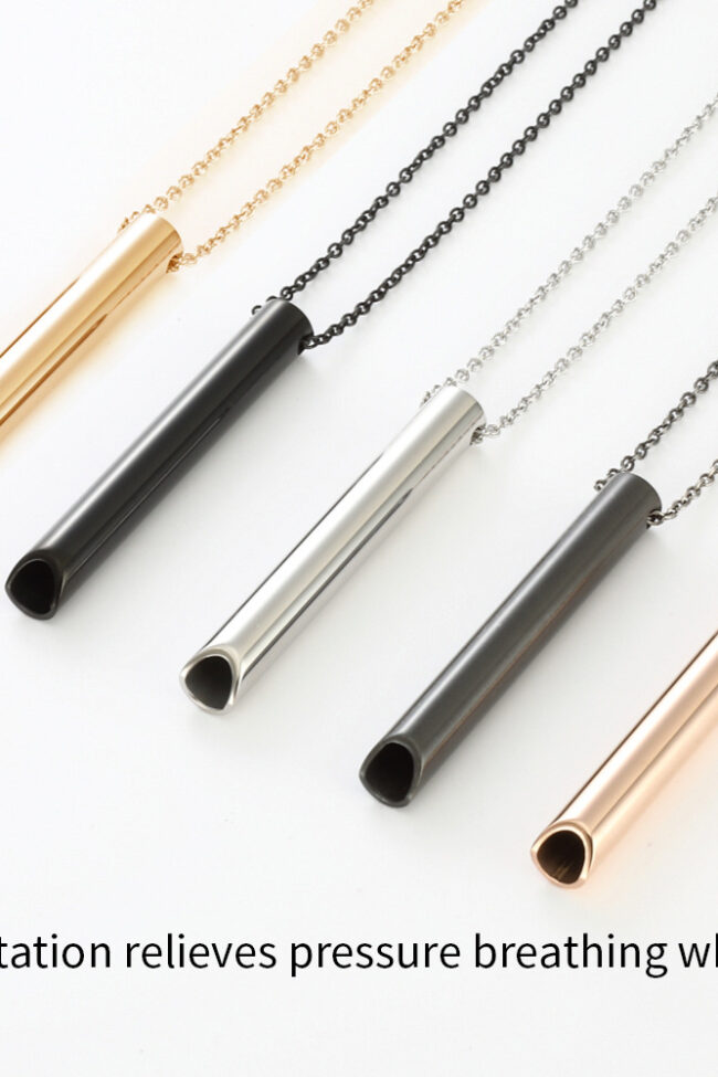 The Therese Adjustable Breathing Meditation Whistle Necklace Detail – La Rose Couture Jewellery & Accessories