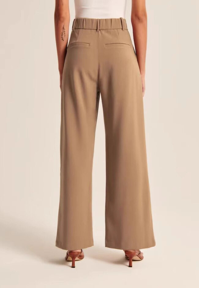 The Veronique High Waist Wide Leg Pants Detail – La Rose Couture Trousers & Skirts
