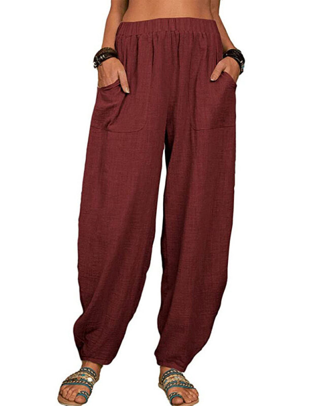 The Prudence Loose Fit Cotton Harem Pants Detail – La Rose Couture Trousers & Skirts