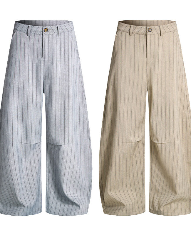 The Delphine Retro Striped Loose Wide Leg Casual Pants Detail – La Rose Couture Trousers & Skirts
