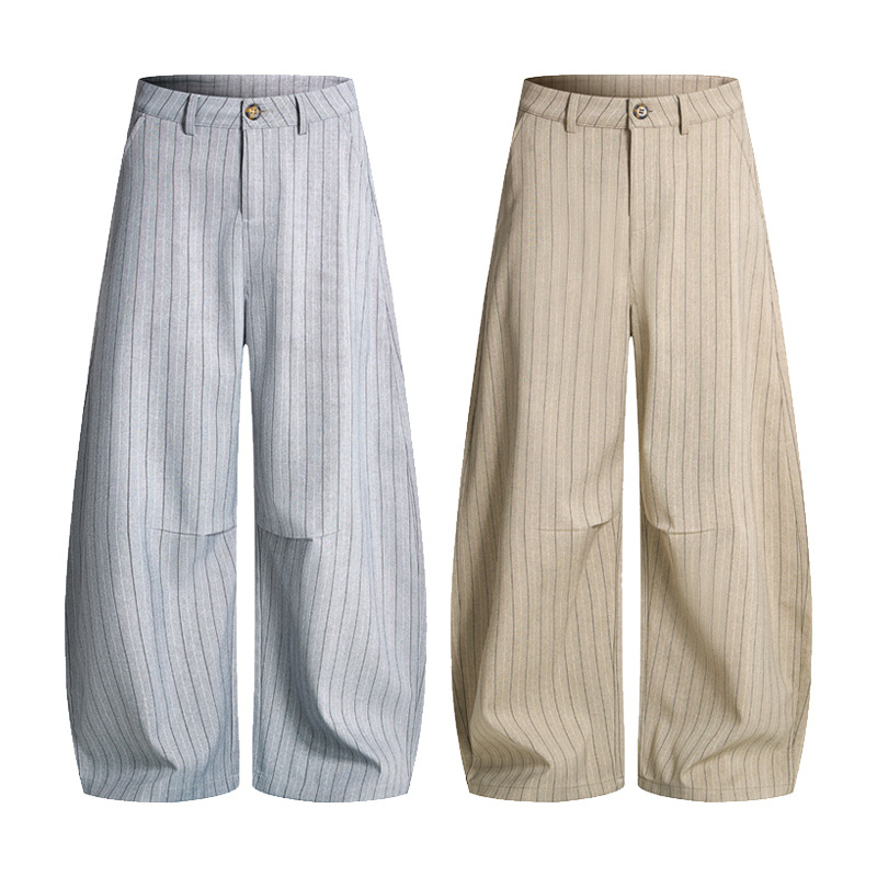 Retro striped loose wide-leg casual pants - Image 4