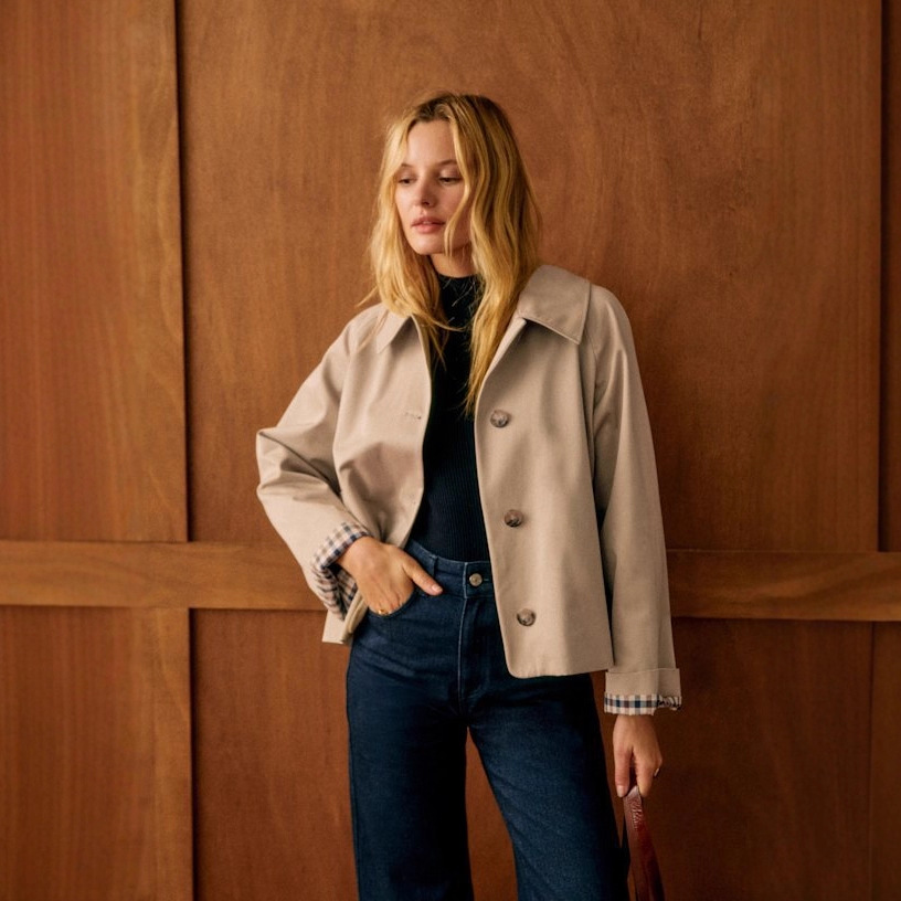 Womens Button Front Lapel Jacket - Image 2