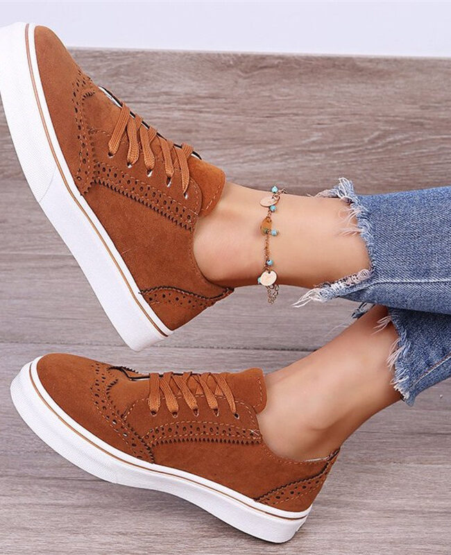 The Daphne Casual Lace Up Flat Sole Shoes Detail – La Rose Couture Shoes & Footwear