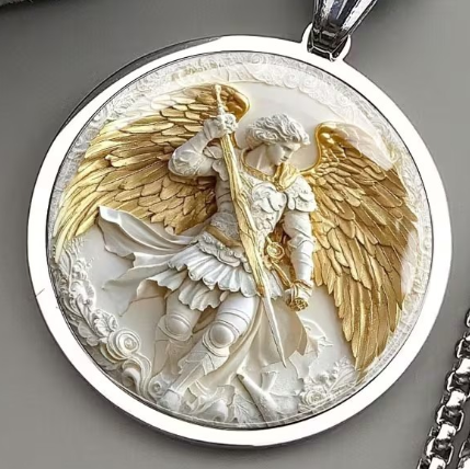 Saint Raphael Archangel Stainless Steel Necklace - Image 3
