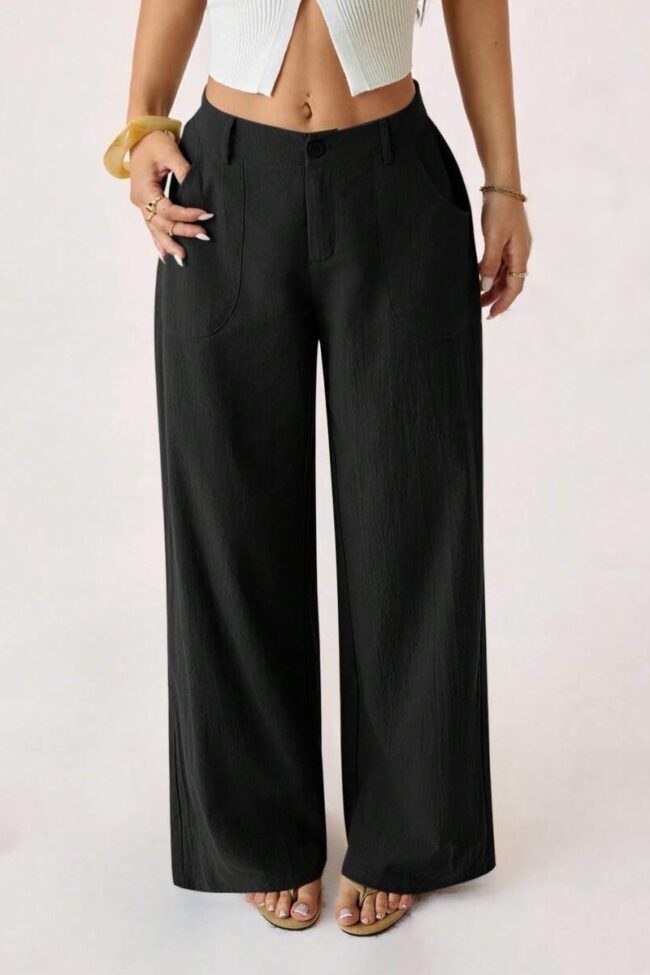 The Emmanuelle Mid Waist Pants Detail – La Rose Couture Trousers & Skirts