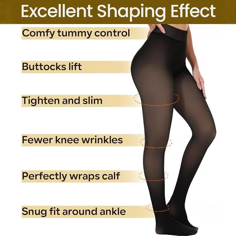 Fleece Lined Shaping Pantyhose - Image 3