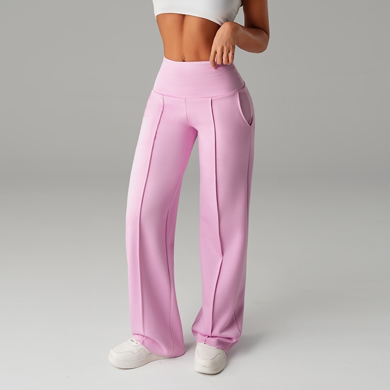 High Waisted Wide Leg Sports Trousers - Image 3