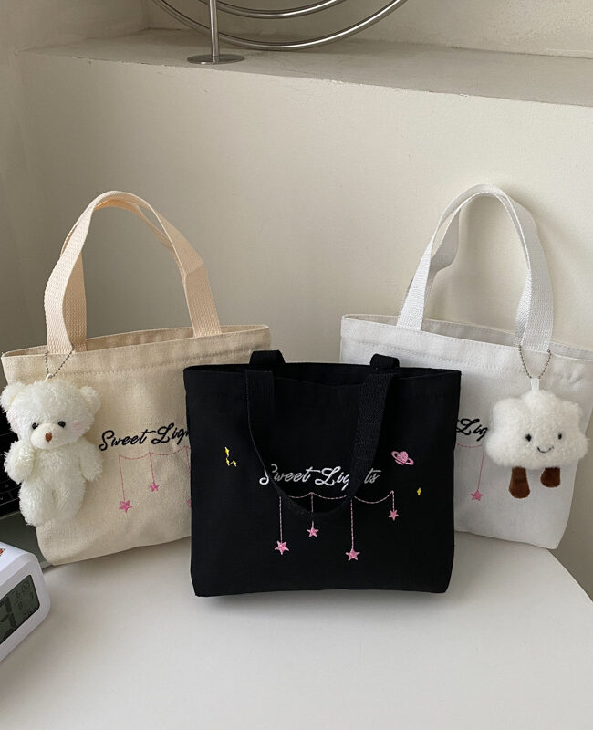 The Hortense Japanese Style Canvas Letter Print Shoulder Bag – La Rose Couture Handbags & Clutches