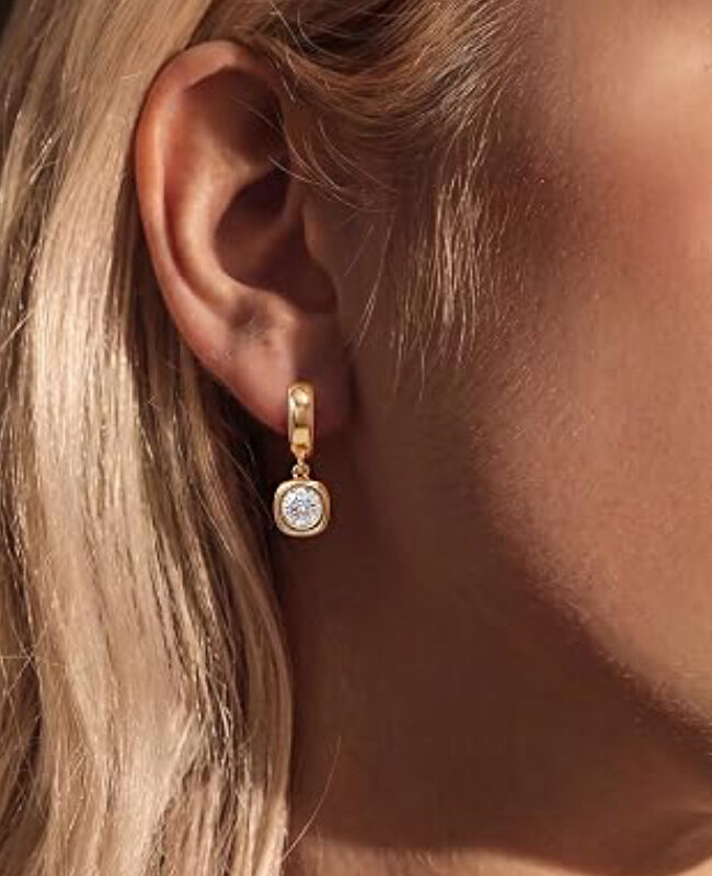 The Suzanne 14k Gold Zircon Earrings Detail – La Rose Couture Jewellery & Accessories