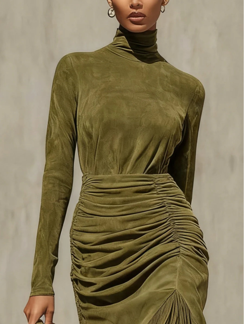 Elegant Tassel Suede Dress - Image 3