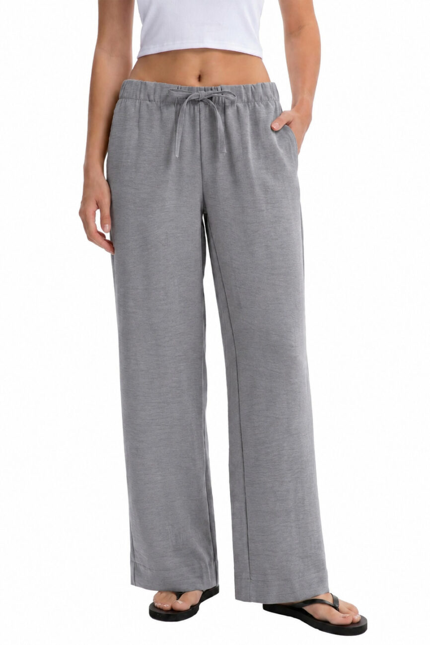 The Elodie Elastic Waist Drawstring Wide Leg Pants Detail – La Rose Couture Trousers & Skirts