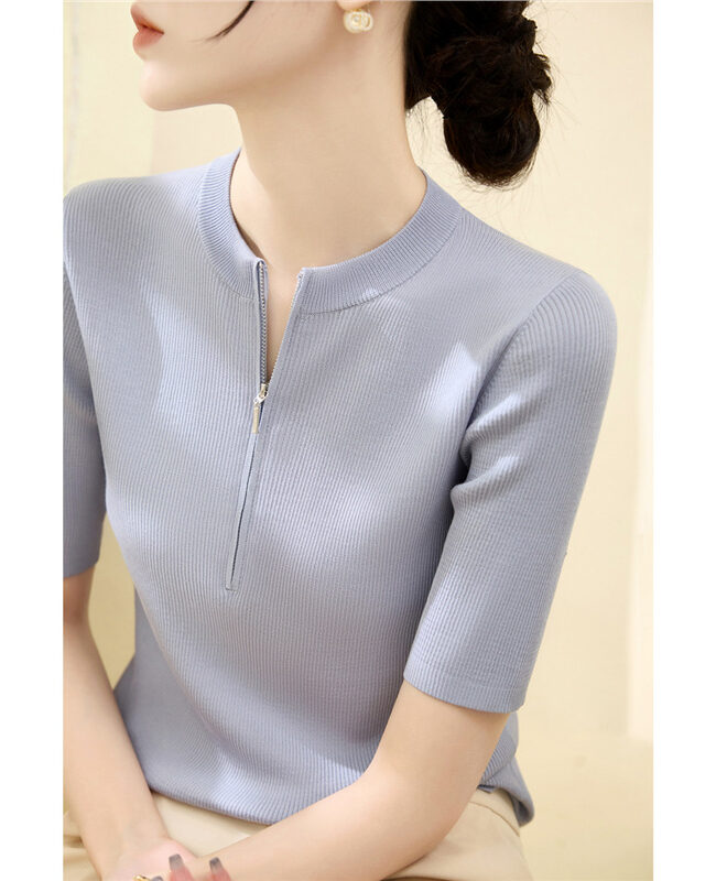 The Margot Short Sleeved Knitted Blouse Detail – La Rose Couture Tops & Blouses