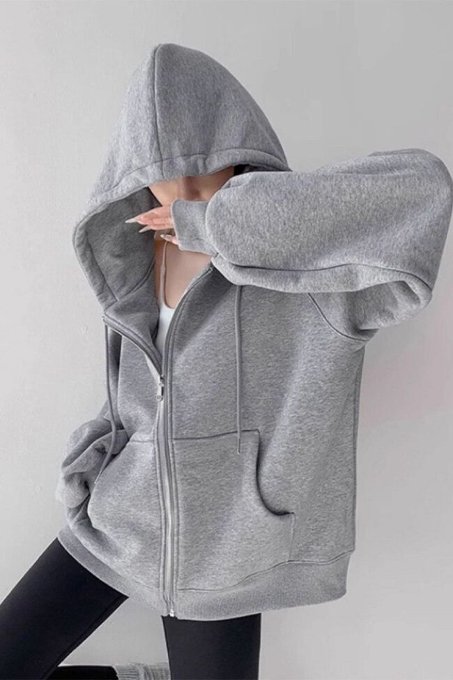 The Maelys Cardigan Casual Hooded Sweatshirt Detail – La Rose Couture Coats & Jackets