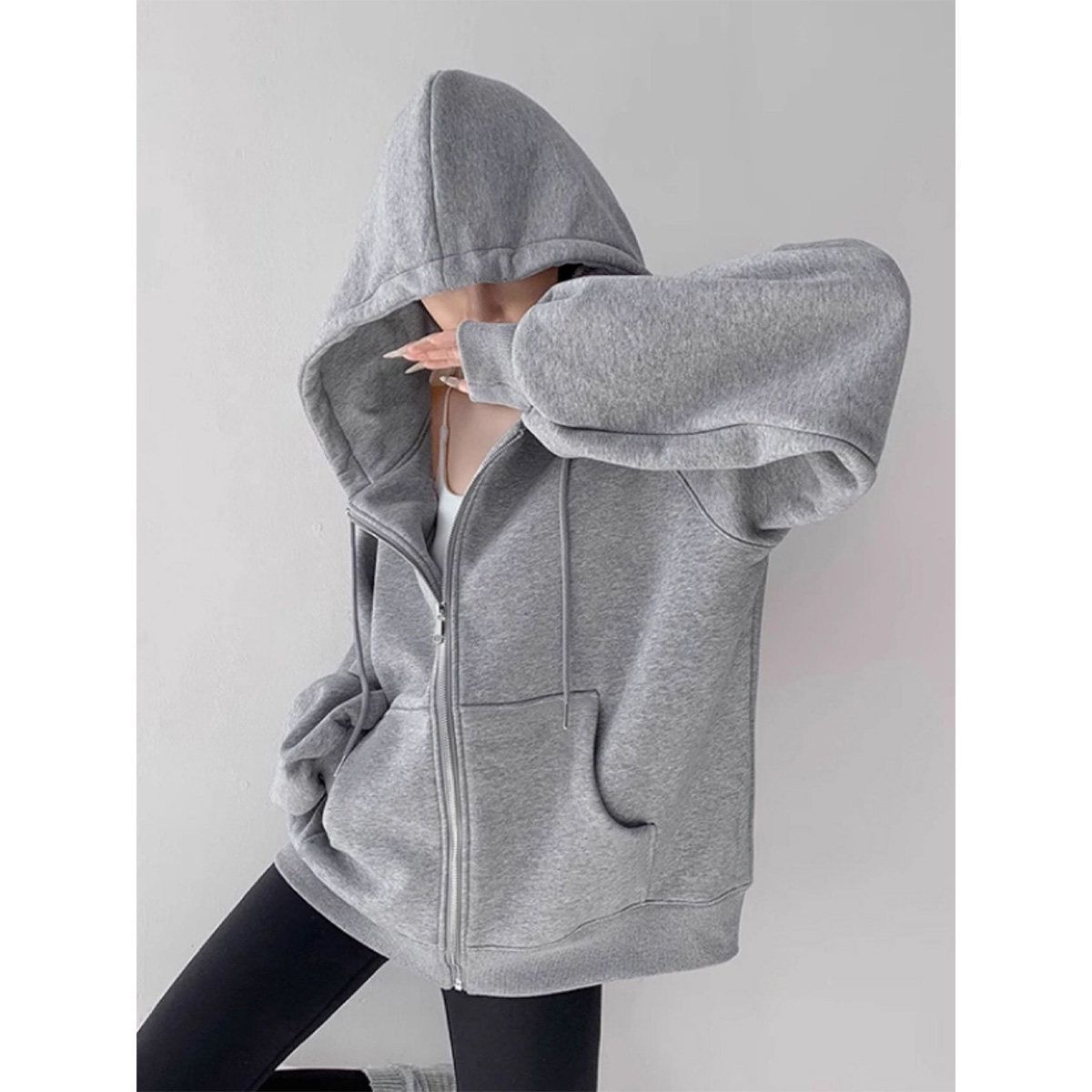 Cardigan casual hooded sweatshirt - Image 4