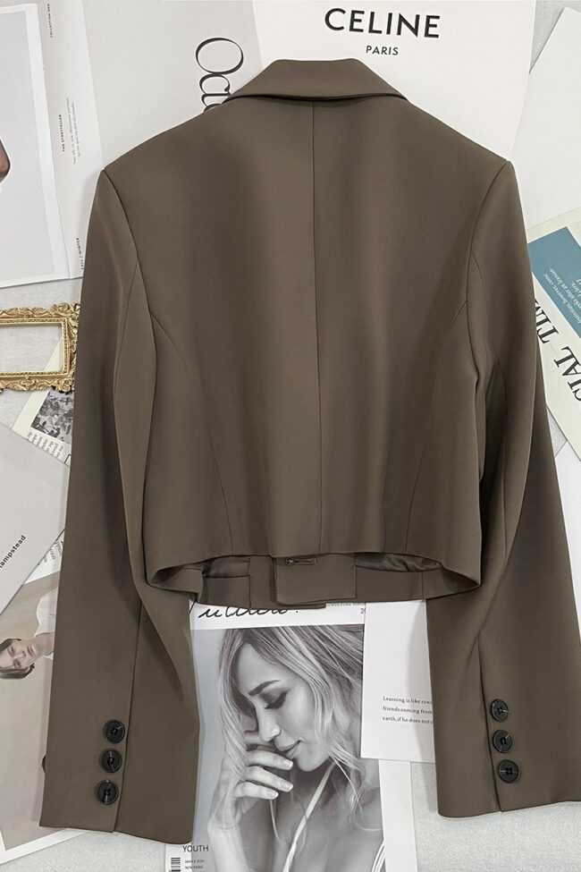 The Genevieve Casual Suit Jacket Detail – La Rose Couture Coats & Jackets