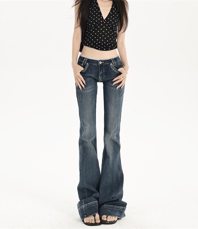 The Tiphaine American Style Dark Blue Hot Girl Jeans – La Rose Couture Trousers & Skirts
