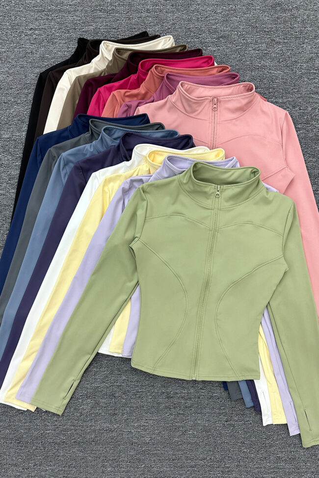The Renee Stand Collar Sports Jacket with Thumb Holes – La Rose Couture Coats & Jackets