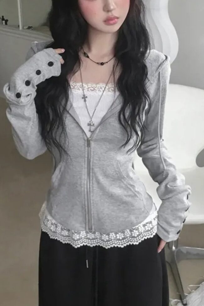 The Violette Hoodie Silhouette Detail – La Rose Couture Coats & Jackets