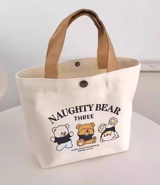 The Delphine Bear Canvas Bag Detail – La Rose Couture Handbags & Clutches