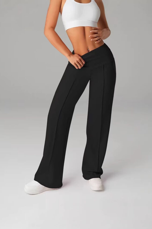 The Blanche Slim Fit Sports Straight Pants with Pockets Detail – La Rose Couture Trousers & Skirts