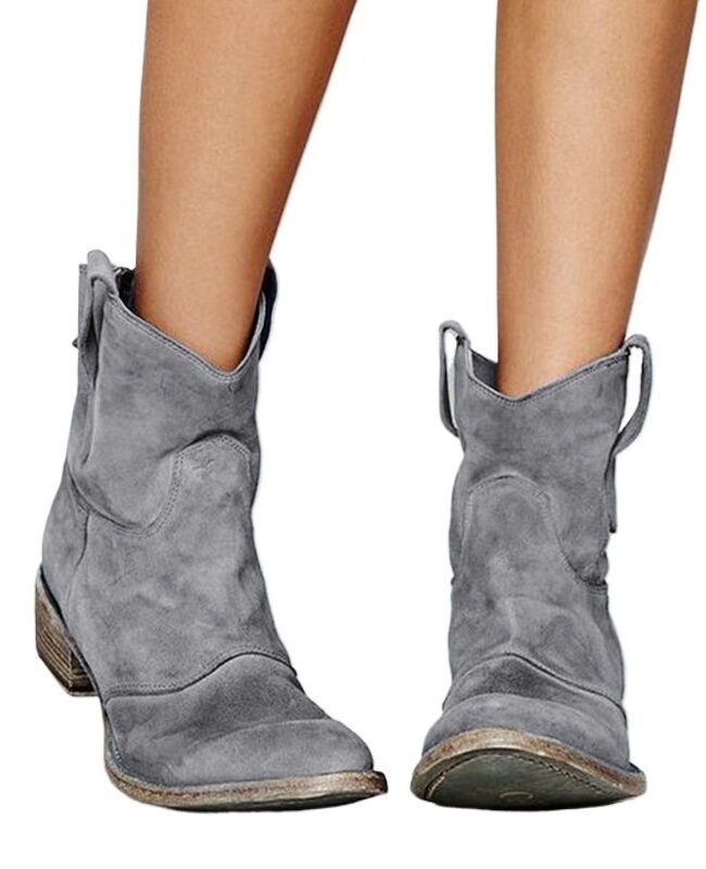 The Emmanuelle Comfortable Low Heeled Boots Detail – La Rose Couture Shoes & Footwear