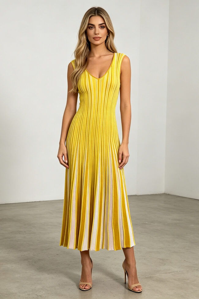 The Prudence Elegant Mature Style Commuter Long Dress Detail – La Rose Couture Dresses & Gowns