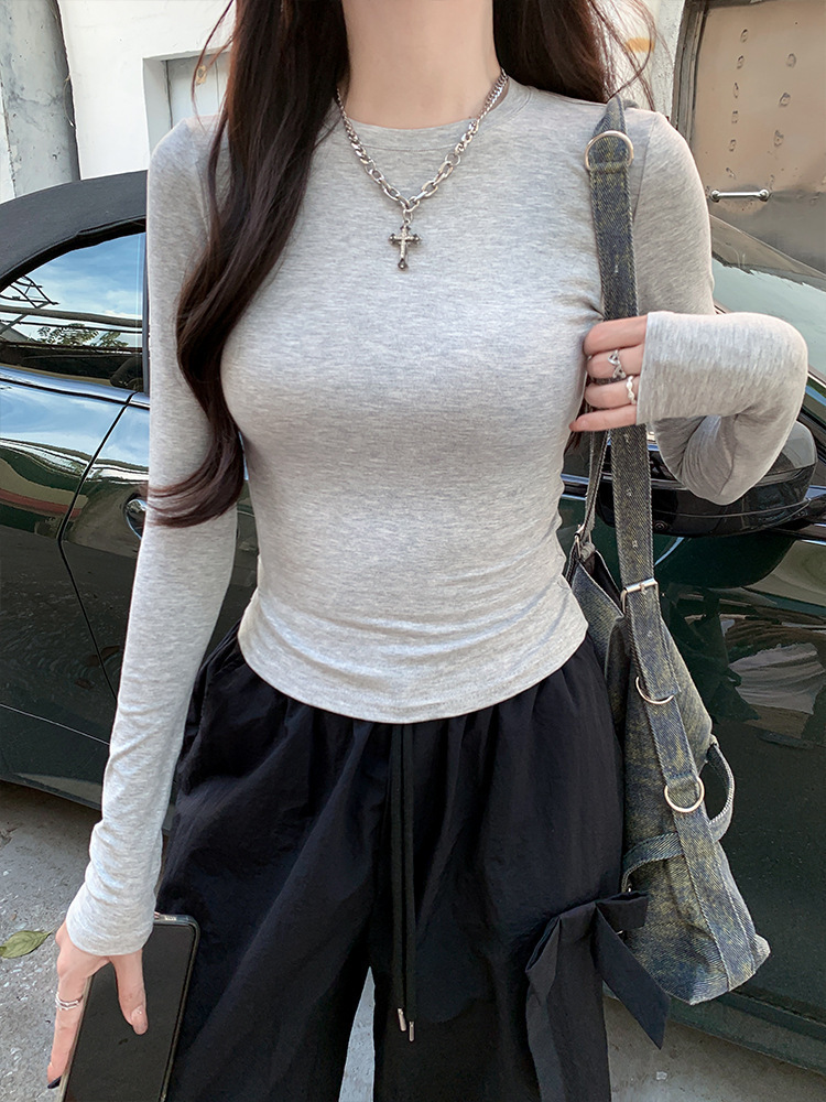 Women Sexy Slim Fit Cropped Long Sleeve T Shirt - Image 5