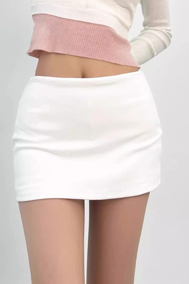 The Clemence High Waisted a Line Mini Skirt Summer Slim Detail – La Rose Couture Trousers & Skirts