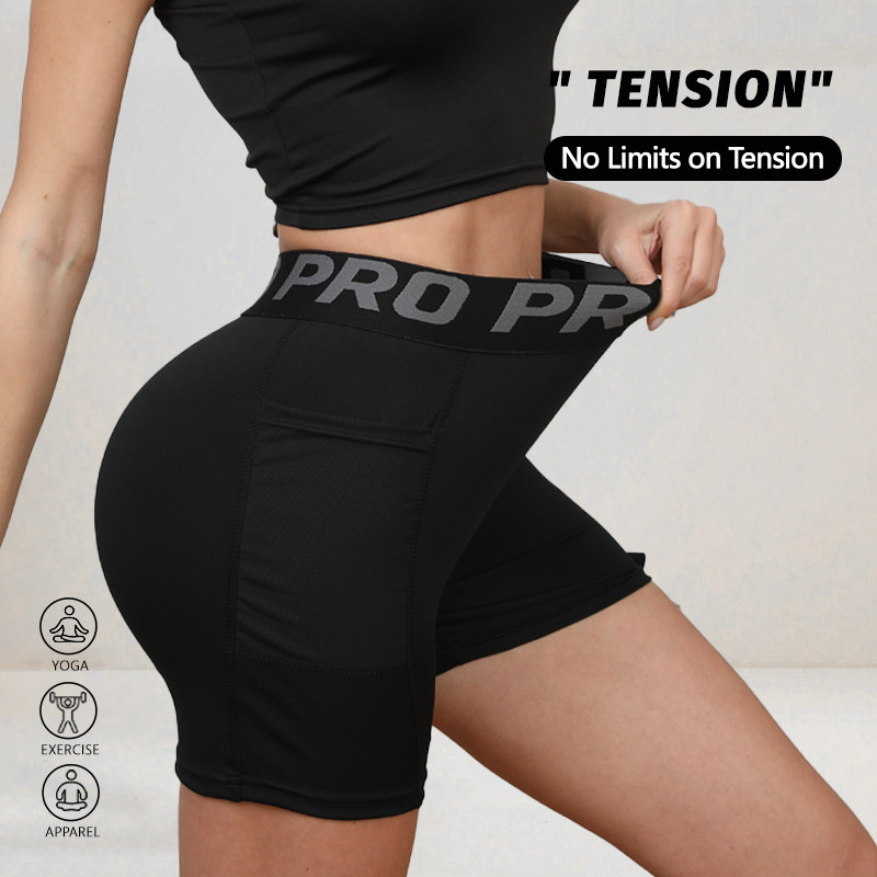 Womens PRO Fitness Yoga Shorts with Pockets - Image 5