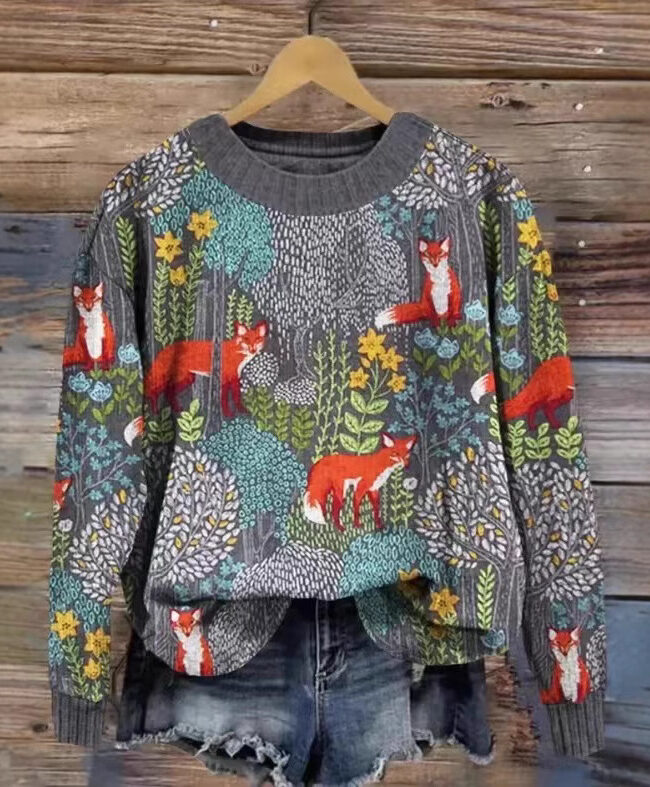 The Melanie Print Long Sleeve Sweatshirt – La Rose Couture Tops & Blouses