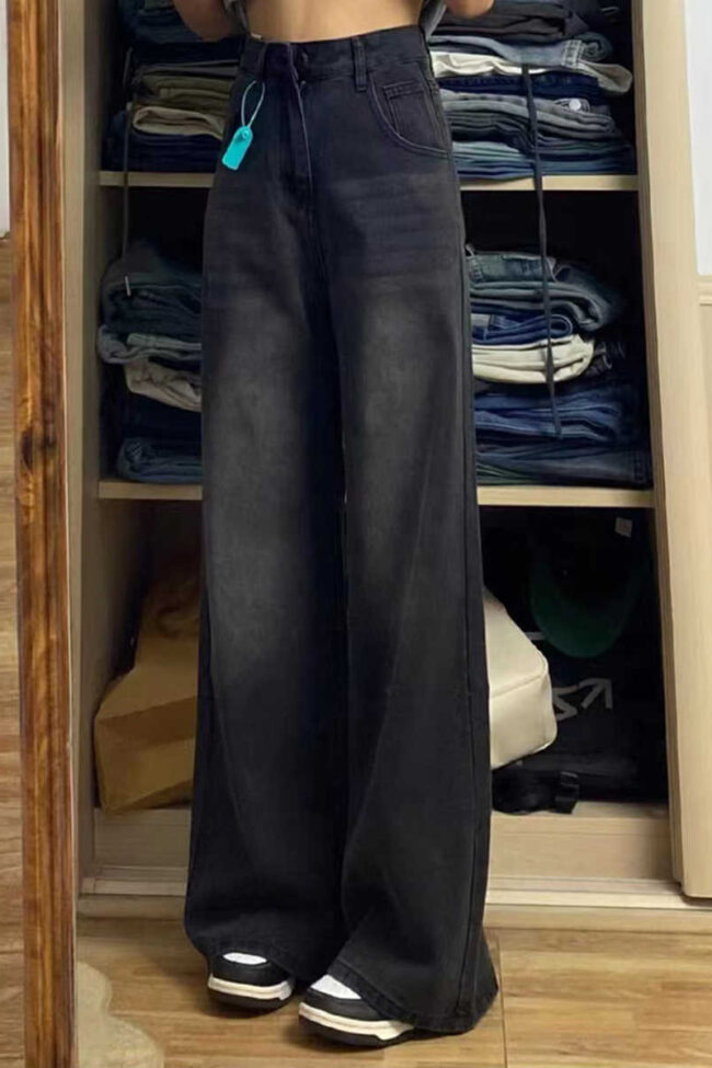 The Nina Plus Size Vintage Denim Wide Leg Pants Detail – La Rose Couture Trousers & Skirts