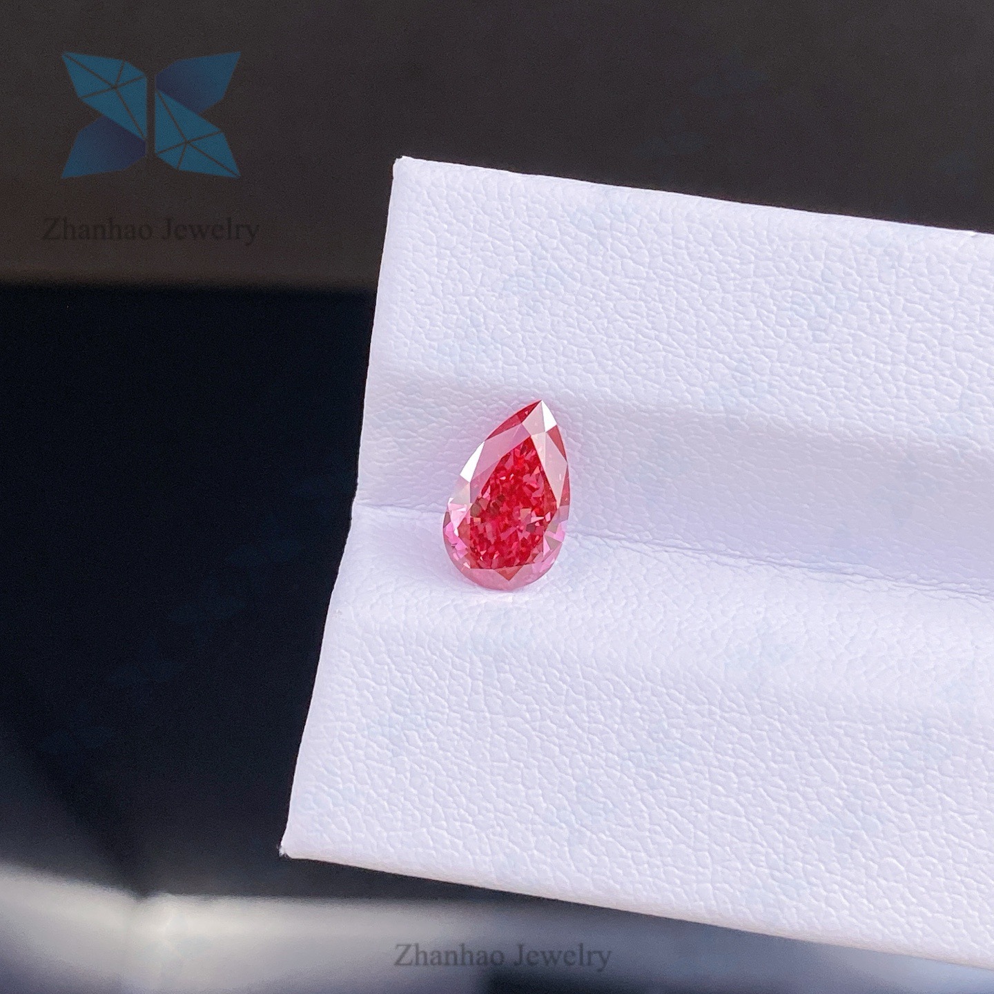Pearl-shaped colored diamond ring - Image 2