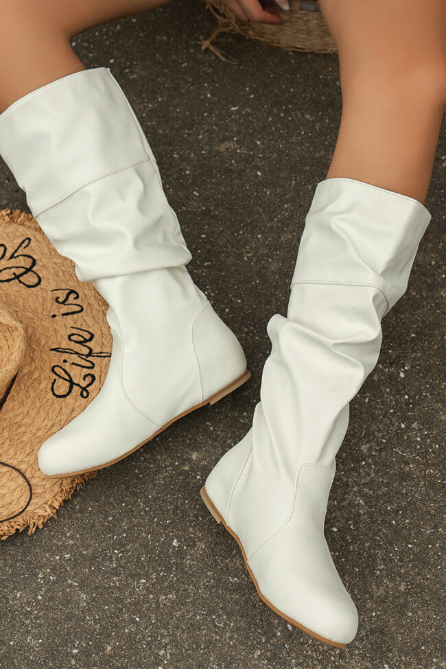 The Yvette Over the Knee Flat Boots Plus Size Inner Heightening – La Rose Couture Shoes & Footwear