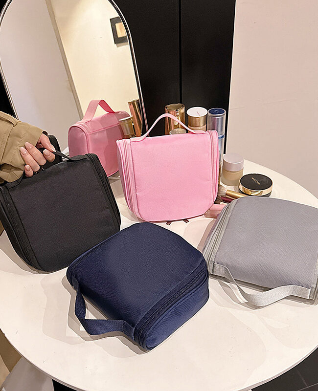 The Agathe Portable Large Capacity Oxford Cosmetic Storage Bag with Zipper Closure for Travel and Home Detail – La Rose Couture Handbags & Clutches