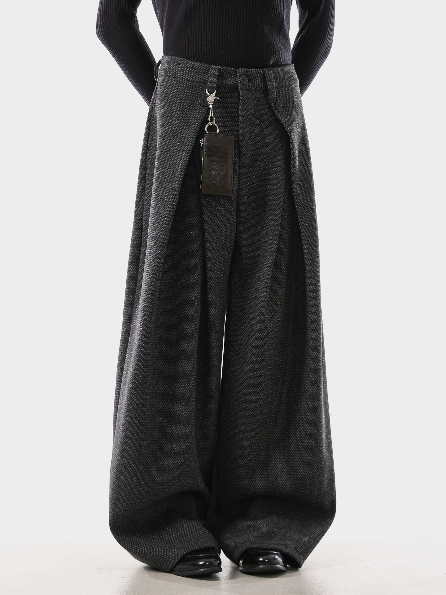 Retro A-line pleated casual wide-leg pants - Image 2