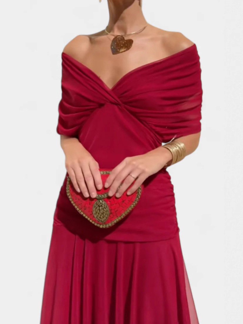 Lady's summer netted printed halter top dress - Image 2