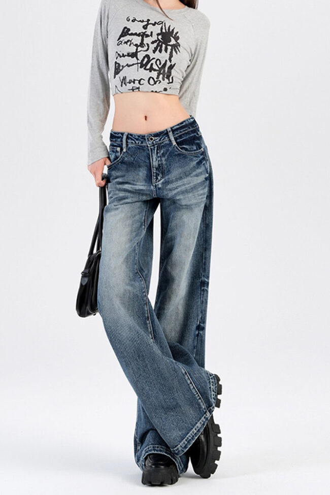 The Celine Retro Distressed Flared Jeans Detail – La Rose Couture Trousers & Skirts