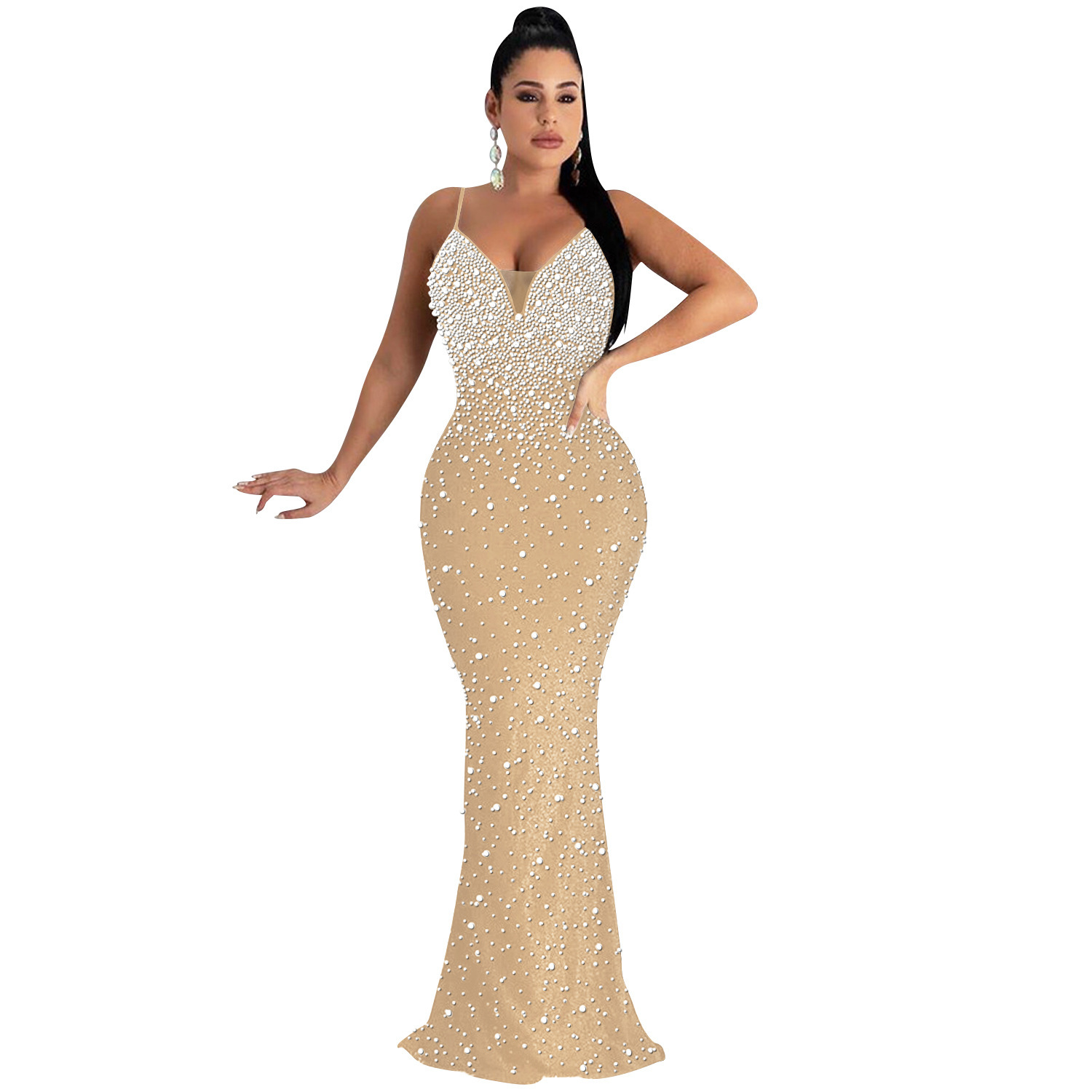 Elegant Beaded Sling Dress - Image 3
