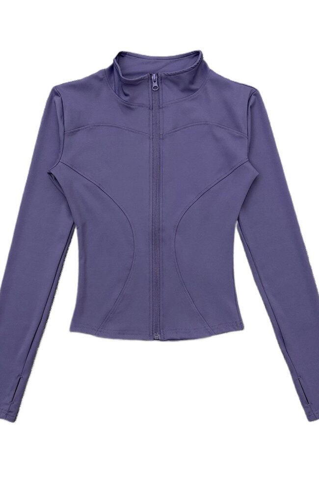 The Renee Stand Collar Sports Jacket with Thumb Holes Detail – La Rose Couture Coats & Jackets