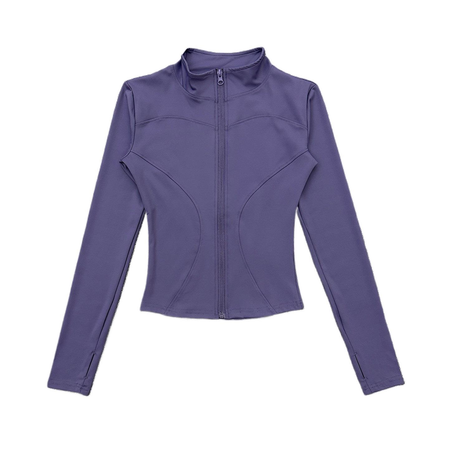 Womens Stand Collar Sports Jacket with Thumb Holes - Image 2