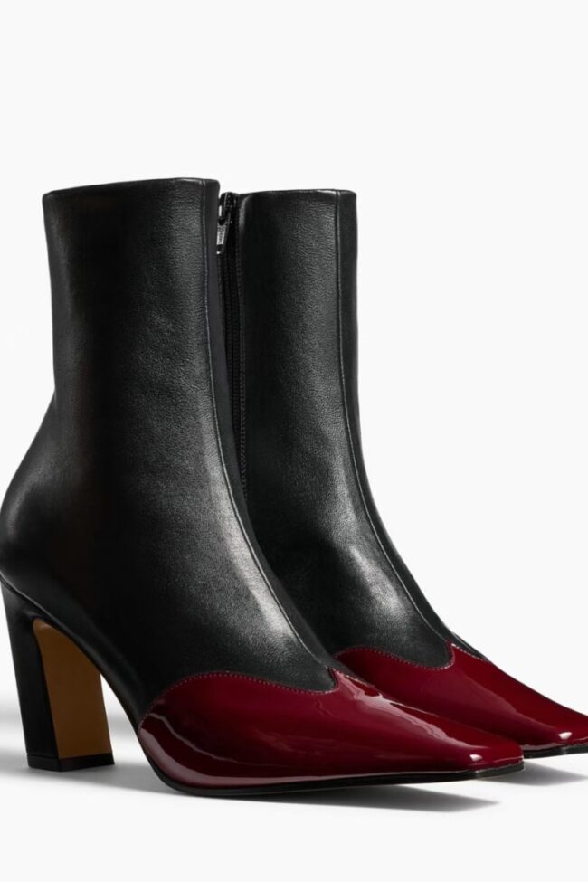 The Roxane Elegant Cowhide Pointed Toe Ankle Boots Low Heel Slip on Elastic Booties – La Rose Couture Shoes & Footwear