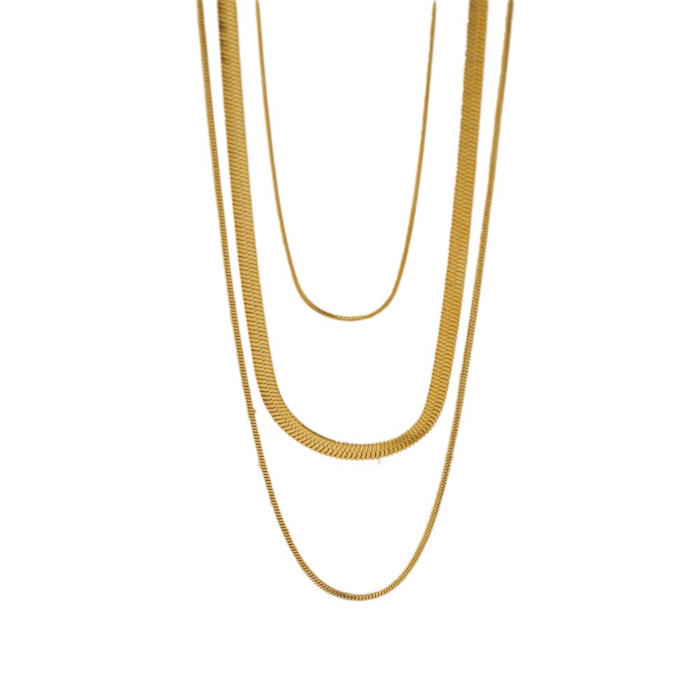Minimalist Three-Layer Snake Bone Chain - Image 3