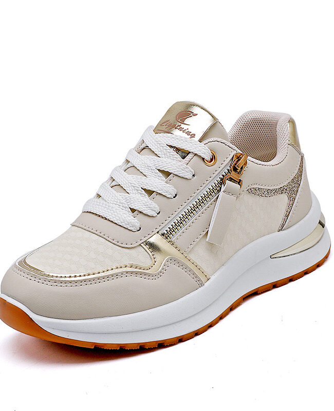 The Zoe Colorblocked Round Toe Pu Leather Flat Platform Casual Sneakers Detail – La Rose Couture Shoes & Footwear