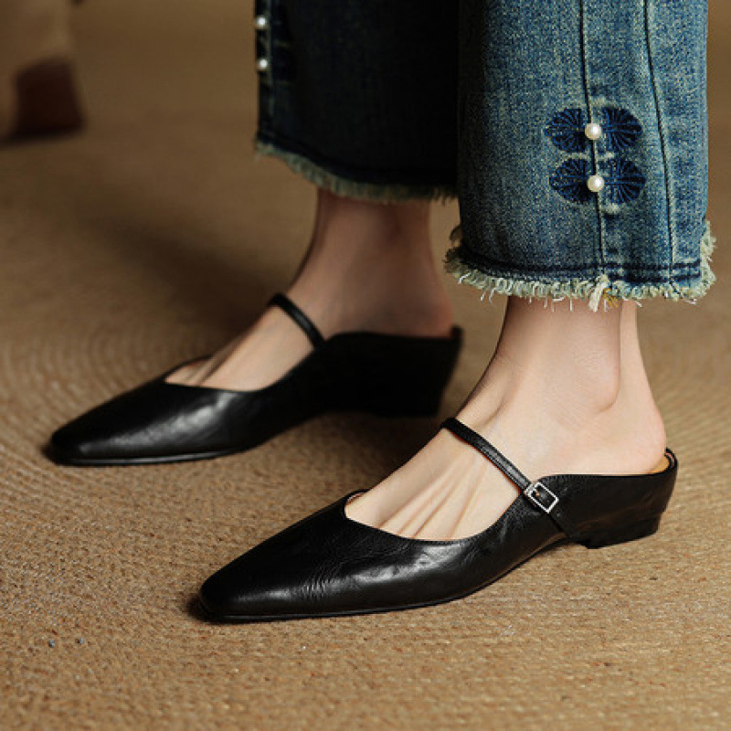 Vintage Single Strap Wedge Sandals - Image 2
