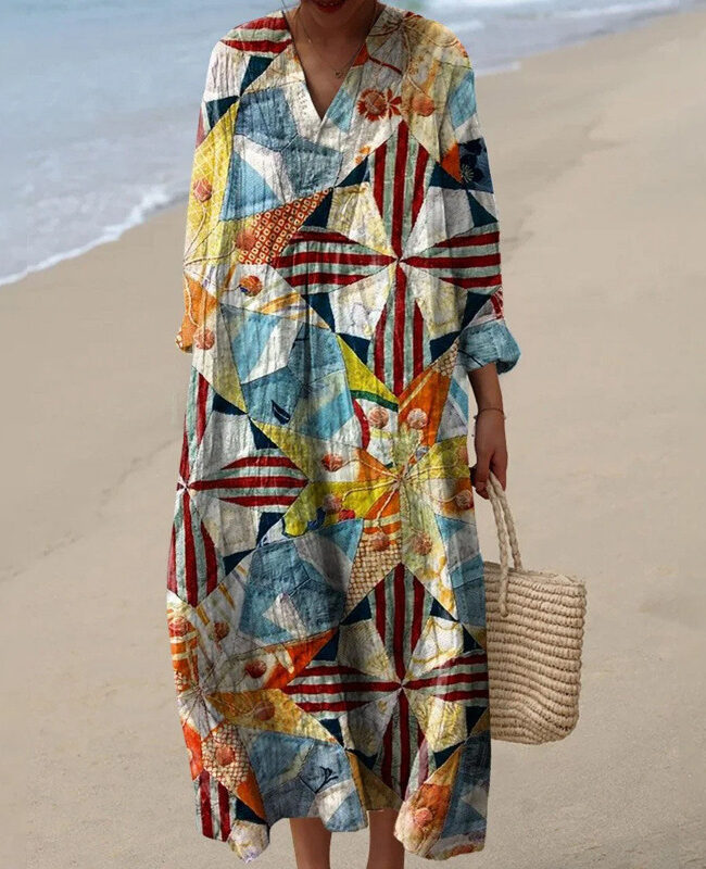 The Berenice Long Sleeved Casual Loose Fitting Dress Detail – La Rose Couture Dresses & Gowns