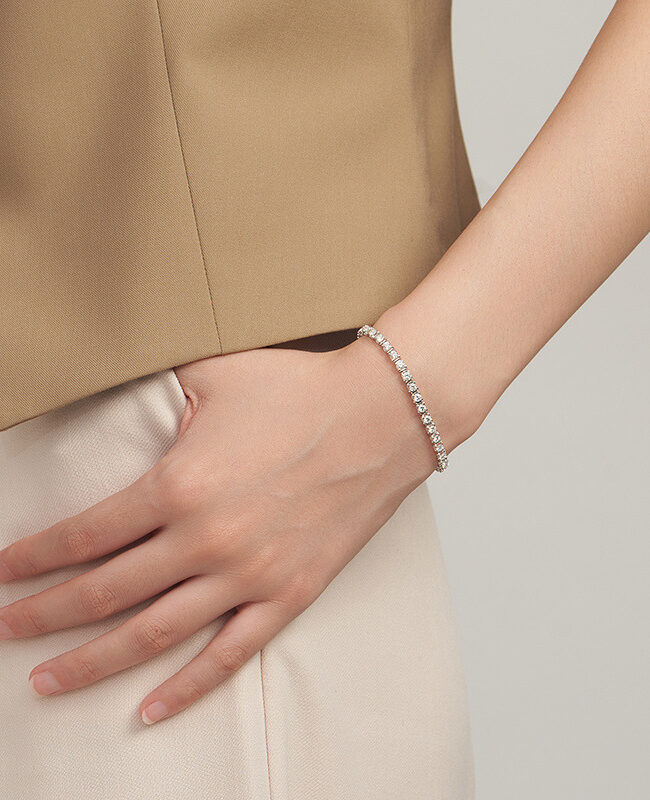 The Agathe S925 Sterling Silver Moissanite Tennis Bracelet Detail – La Rose Couture Jewellery & Accessories