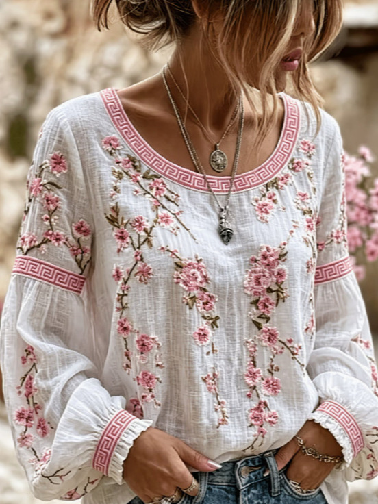 Women's round-neck long-sleeve top - Image 5