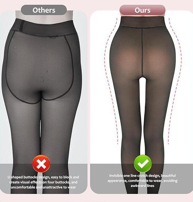 The Amelie Fleece Lined Shaping Pantyhose Detail – La Rose Couture Trousers & Skirts