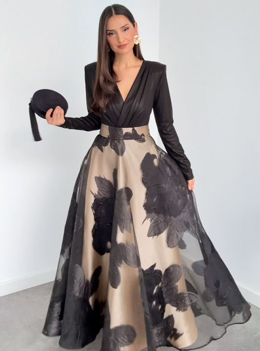 Printed stylish waist-cinching one-piece dress - Image 2