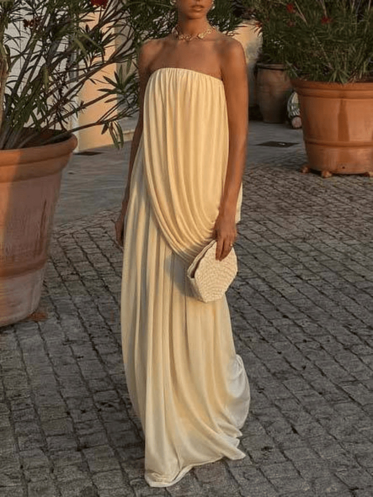 Womens Chiffon Pleated Dress - Image 4